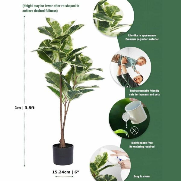 faux artificial rubber tree plant